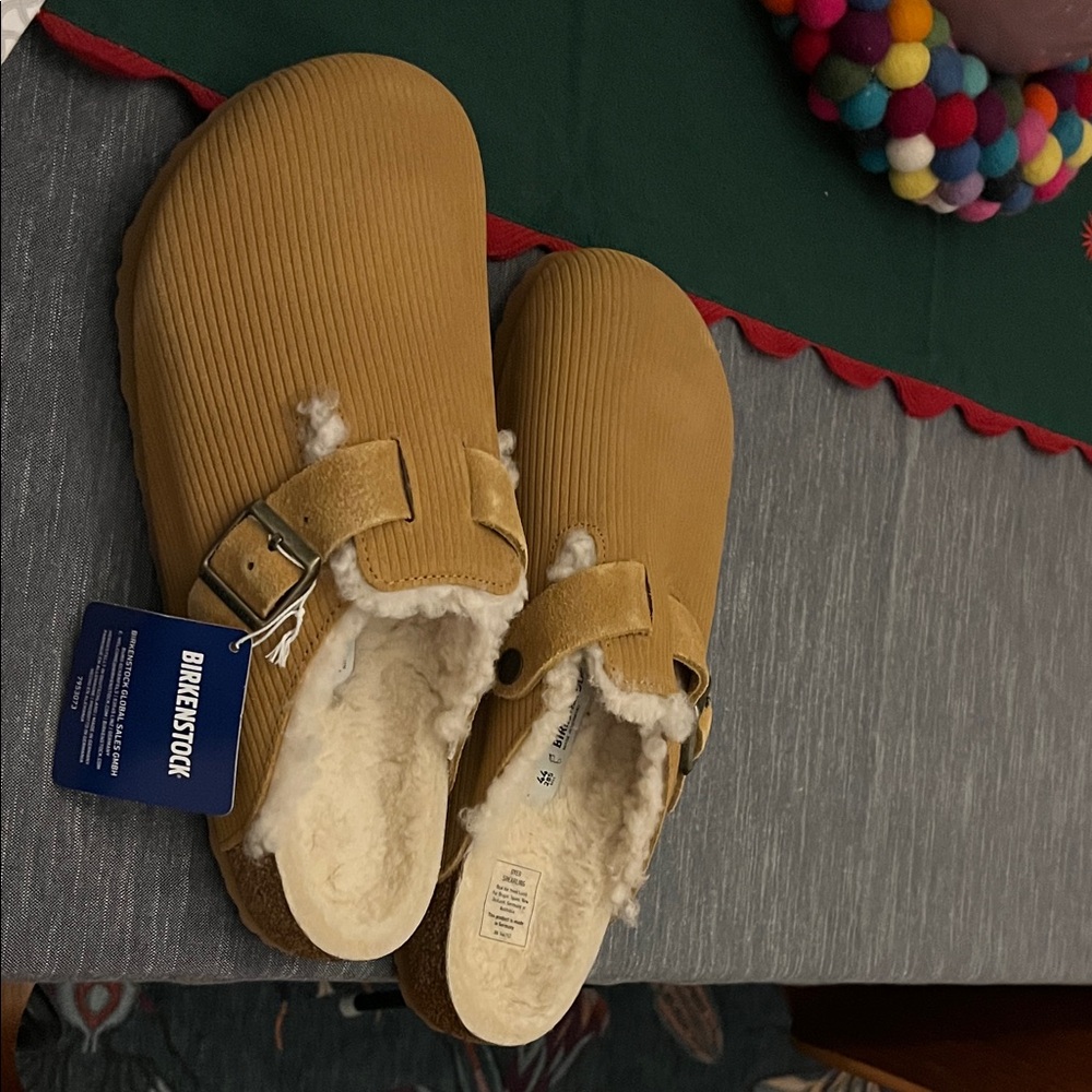 Birkenstock Tan Shearling-Lined Boston NWT - Picture 3 of 6